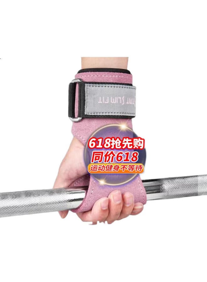 tmt Leather Fitness Gloves With Palm Protection, Barbell Deadlift Grip, Pull-Up Bar, Non-Slip, Two-Pair Set - Image 3