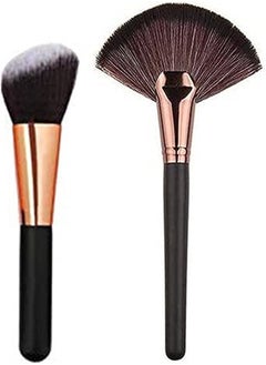 Makeup Brush 2 Pcs From Industrial Goat Hair For Powder and High Line and Blusher