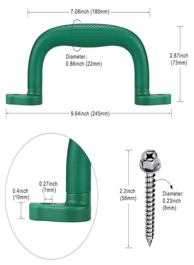 Dolibest Set of 4 Safety Playground Handles,Swing Set Kids Safety Hand Grips for Playset, Climbing Frame, Play House,Climbing Frame, Play House Handles(Green) - Image 2
