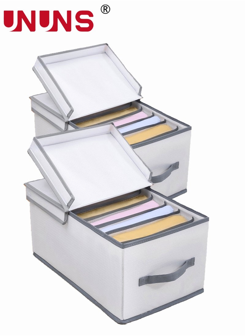 UNUNS - 2 Pack Foldable Cube Storage Bin ,Collapsible Covered Storage Boxes For Clothes Storage In Closet,Easy To Carry,Wardrobe Clothes Organizer - Image 1