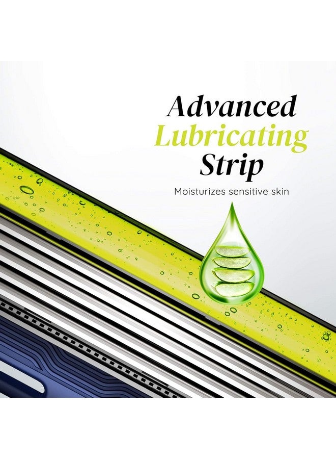 LetsShave Pro 5 Plus Manual Shaving Razor Blades Refills (Cartridge), Pack Of 4, World'S First Curved Blade With Vitamin E & Argan Oil Lubricating Strip, Blades For Men - Image 5