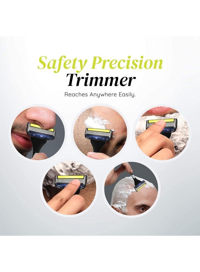 LetsShave Pro 5 Plus Manual Shaving Razor Blades Refills (Cartridge), Pack Of 4, World'S First Curved Blade With Vitamin E & Argan Oil Lubricating Strip, Blades For Men - Image 4