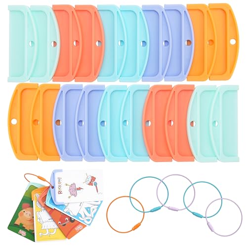 Viotiin 20 Pcs Reusable Plastic Card Holders for Yoto Cards with 6 Ring Loops, Portable Card Holder for Yoto Mini Player Audio Cards, Kids Travel Carrier, Yoto Accessory Organizer Storage Set - Image 2