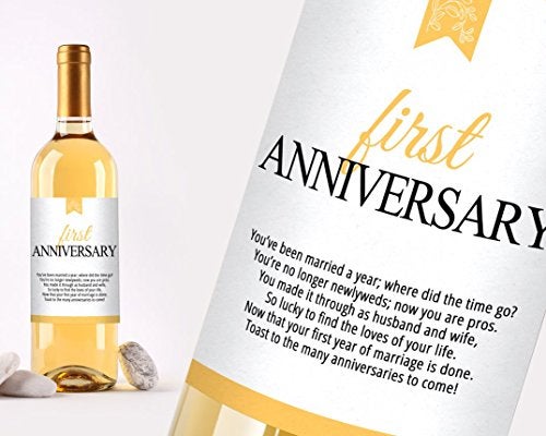 Printed Party Marriage Milestones Wine Bottle Labels, Set of 5 Waterproof Wine Bottle Labels, Wedding Gift, Marriage Milestones, Wedding Firsts - Image 2