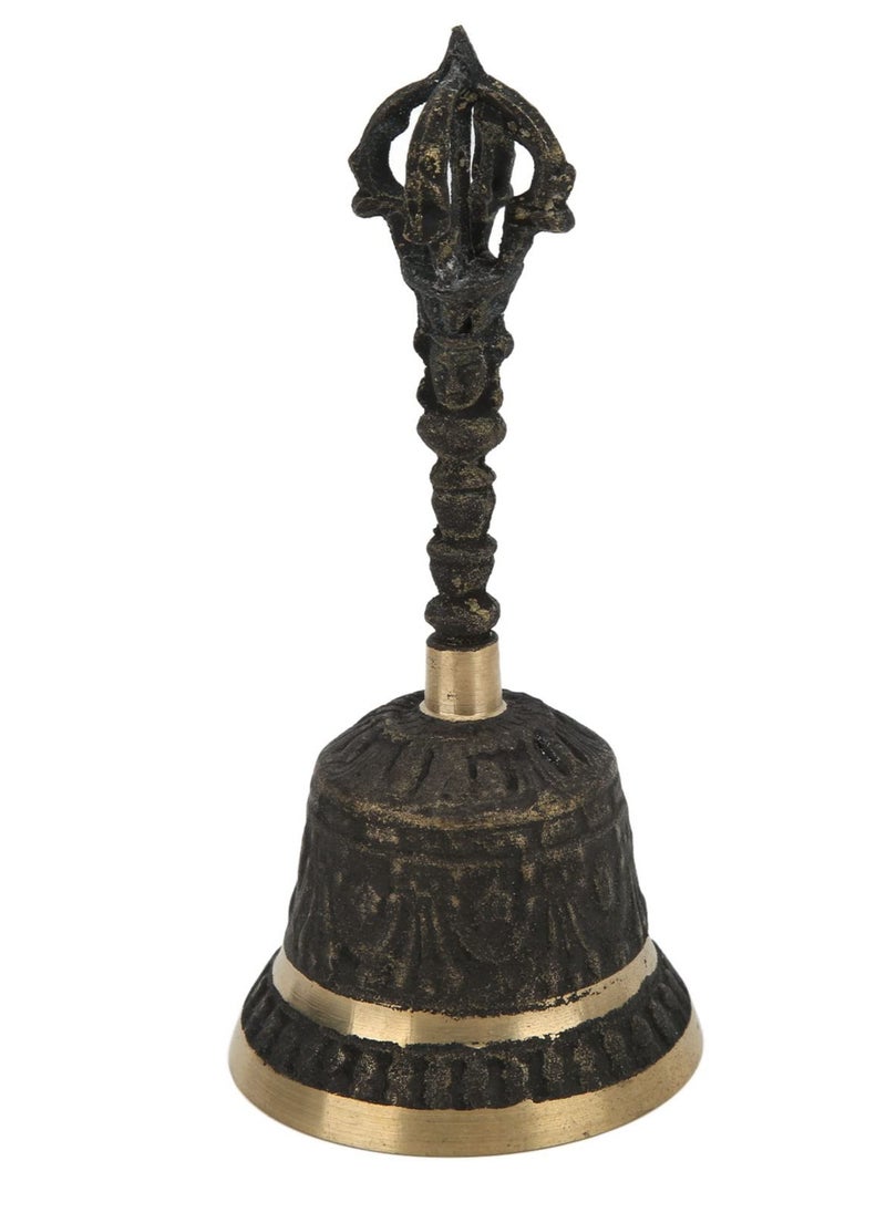 SYOSI Antique Hand Bell, Retro Call Bell Antique Hand Bell Hand Sleigh Bells Bronze Dinner Bell Decorative Bells Service Bell Feng Shui Instrument Home Decor  - Image 1