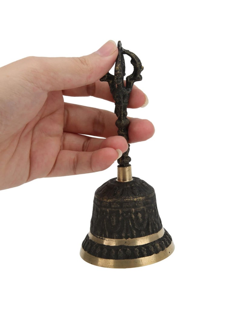 SYOSI Antique Hand Bell, Retro Call Bell Antique Hand Bell Hand Sleigh Bells Bronze Dinner Bell Decorative Bells Service Bell Feng Shui Instrument Home Decor  - Image 5