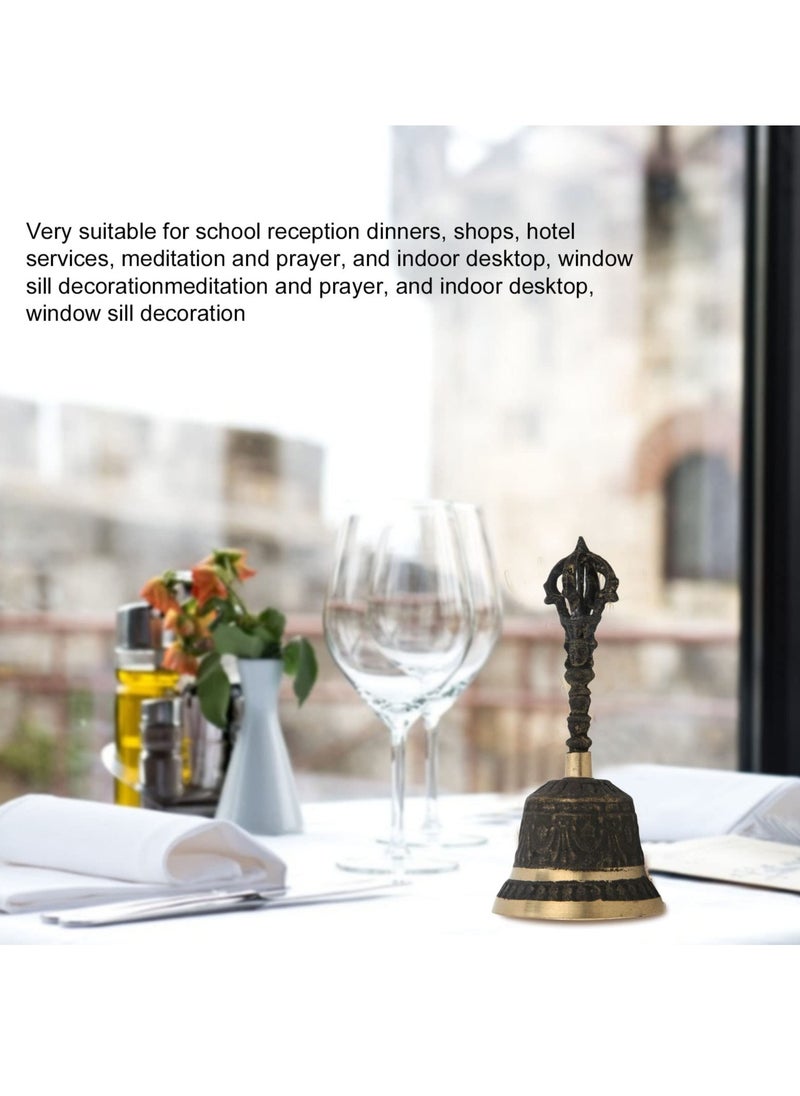SYOSI Antique Hand Bell, Retro Call Bell Antique Hand Bell Hand Sleigh Bells Bronze Dinner Bell Decorative Bells Service Bell Feng Shui Instrument Home Decor  - Image 3