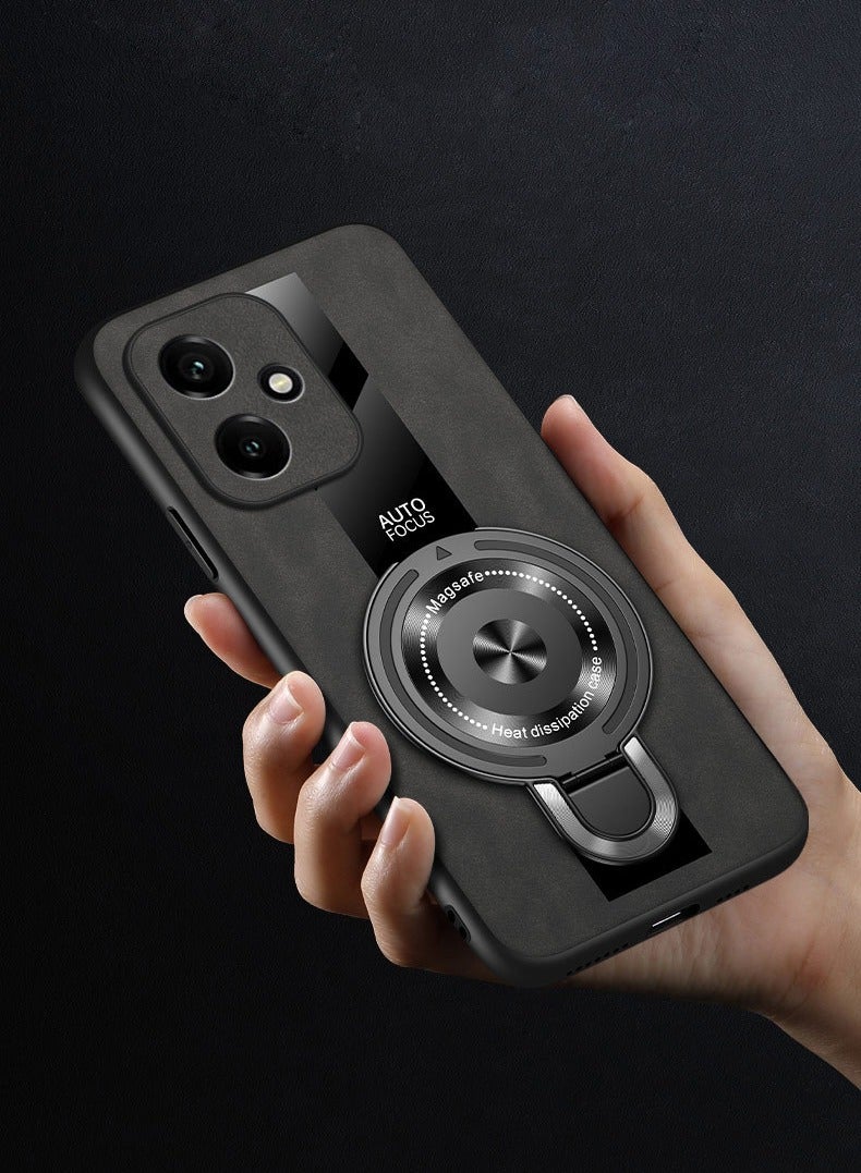 General Leather Case for Honor 400, Invisible Support Ring, Anti-Fingerprint Matte Case, All-Inclusive Lens Protector  - Image 2