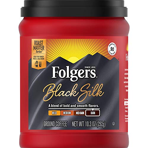 Folgers Black Silk Dark Roast Ground Coffee 103 Ounces - Image 1
