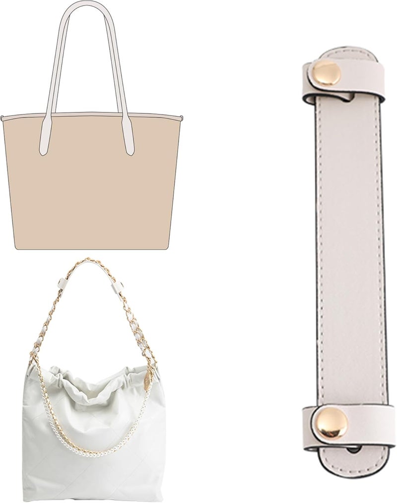 Doxo Upgraded Leather Shoulder Strap Pad for Handbags,Suitable for Lv Neverfull PM MM GM or C.oach City 30 33 Tote Bags And More, Beige, 7.5"x1.2" - Image 2