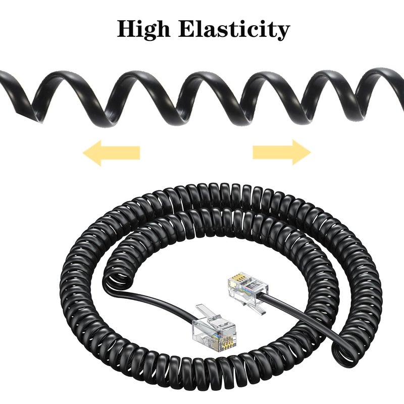 Ubramac RJ9 4P4C Telephone Cord，Telephone Handset Cord,Coiled Wire 10 Pack 8Ft Uncoiled / 1.4Ft Coiled Landline Phone Handset Cable RJ9 4P4C Telephone Accessory -20 Pack - Image 4