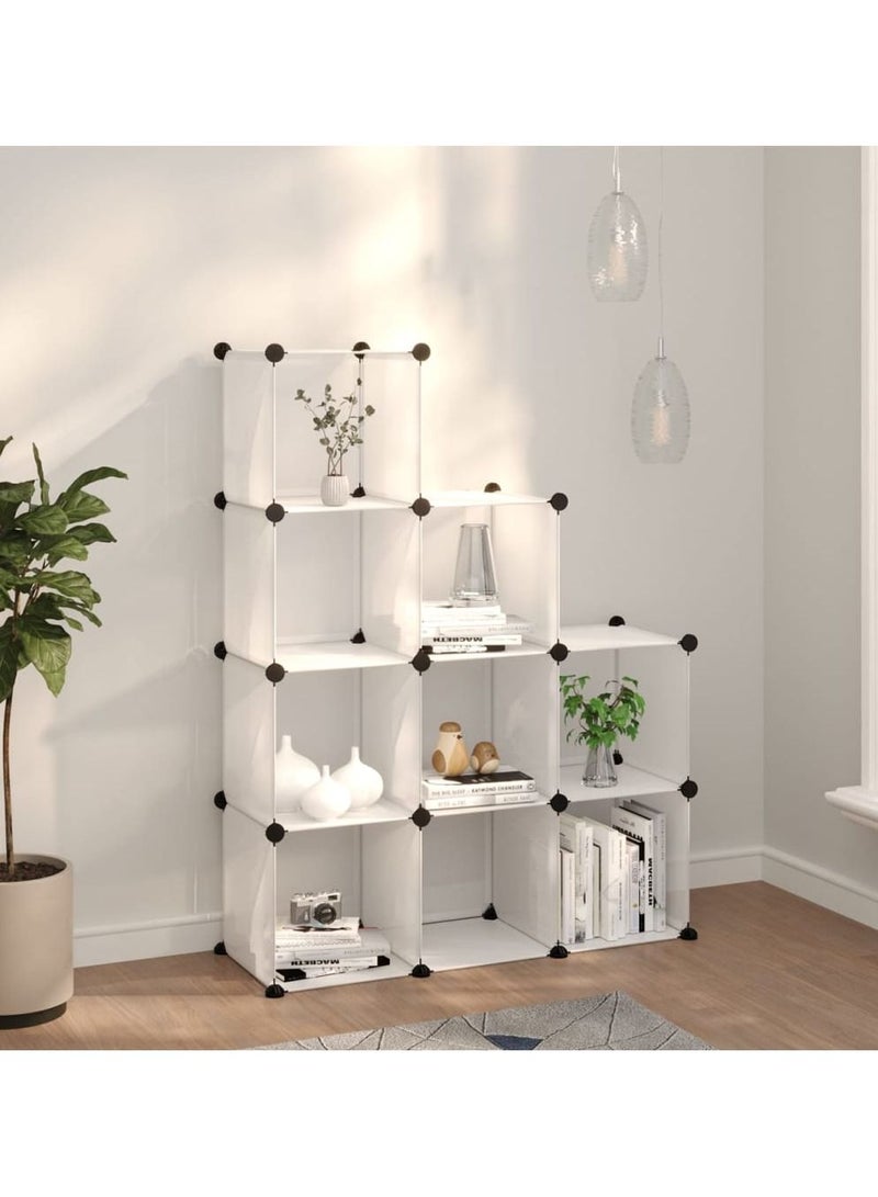 Generic 9 Cube Plastic Shoe Storage Organizer Units, Stackable Shoe Organizing Rack, Closed Shoe Organizer Boxes Bins with Doors, Space Saving Shoe Storage Cabinet for Heels, Boots, Slippers - Image 3