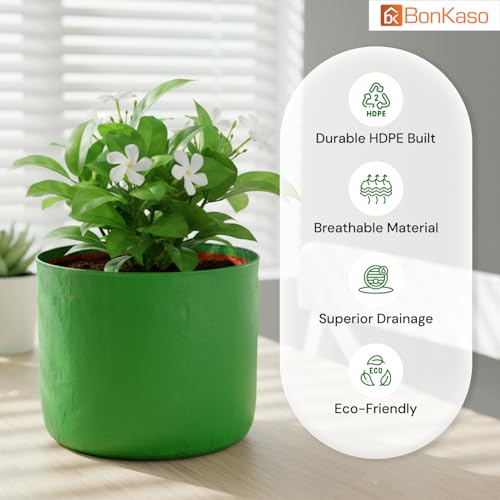 BonKaso Growbags 18 * 18 Pack of 3 Terrace/Kitchen Garden Vegetable Planting Pots, HDPE Fabric Leafy Fruits Growing Bag for All Vegetable Plants - Image 3