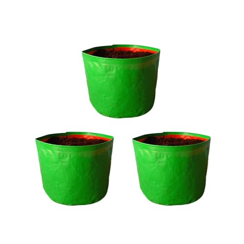 BonKaso Growbags 18 * 18 Pack of 3 Terrace/Kitchen Garden Vegetable Planting Pots, HDPE Fabric Leafy Fruits Growing Bag for All Vegetable Plants - Image 1