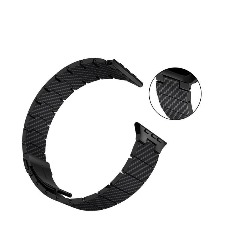 Adjustable Smartwatch Band Compatible with Apple Watch 38 40 41 42 44 45 49mm with Fit Replacement Strap in Black - Image 2