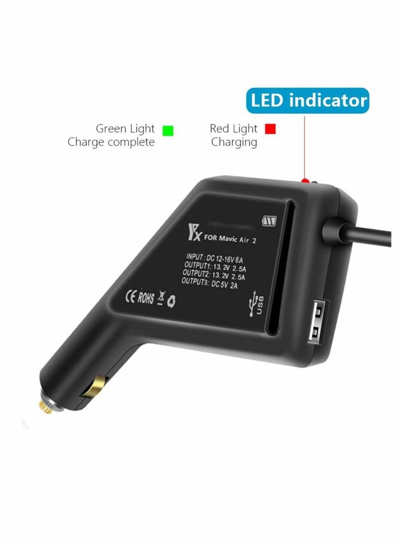 Y&D - Drone Car Charger for Mavic Air 2/Air 2S, 3 in 1 Battery/Remote Control - Image 1