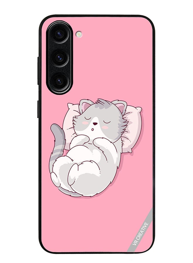 VR CREATIVE Protective Case Cover For Samsung Galaxy S23 Cozy Cat Design Multicolour - Image 1