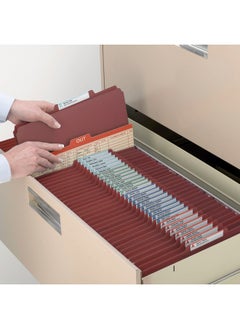 Smead Smead Pressboard Classification File Folder with SafeSHIELD Fasteners, 1 Divider, 2" Expansion, Legal Size, Red, 10 per Box (18775)  - Image 5