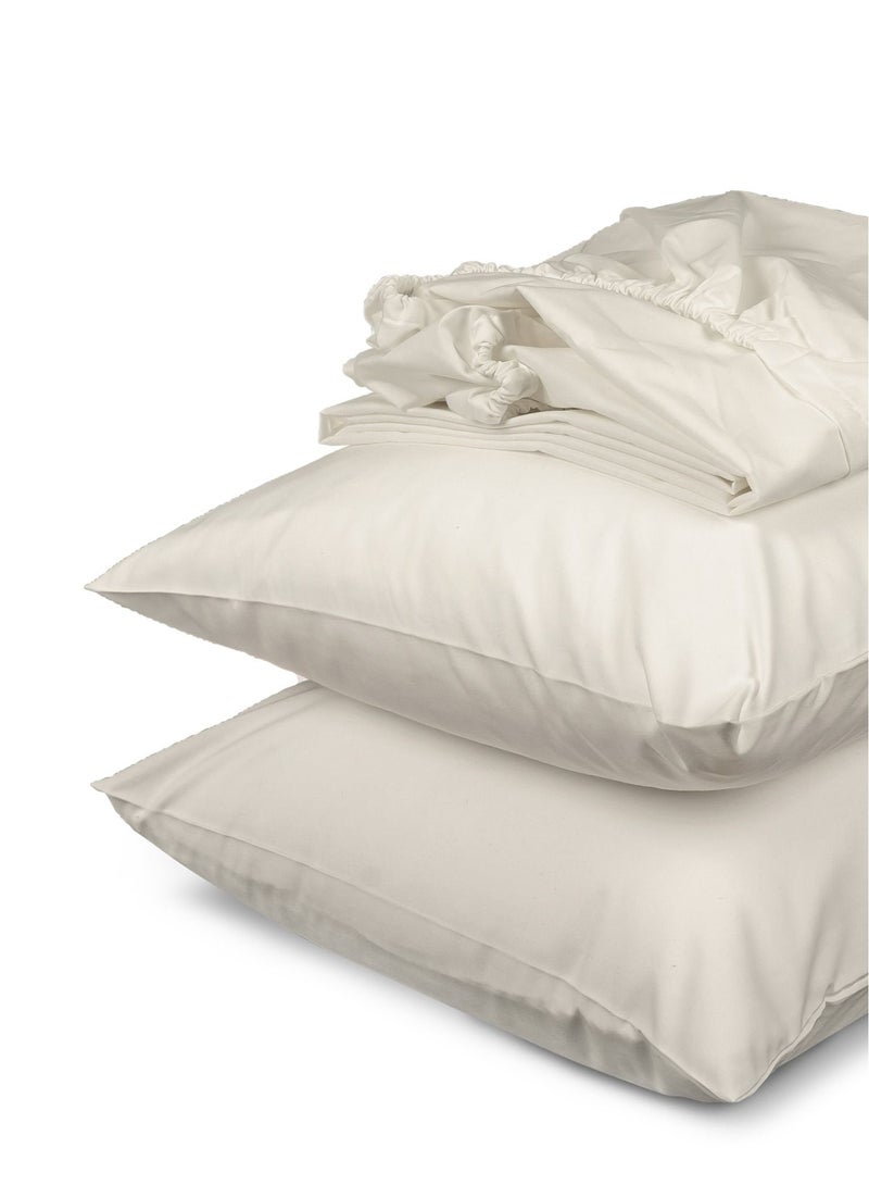 Home of linens طقم شرشف مثبت باللون الأبيض الفاتح 120x200  - Image 3