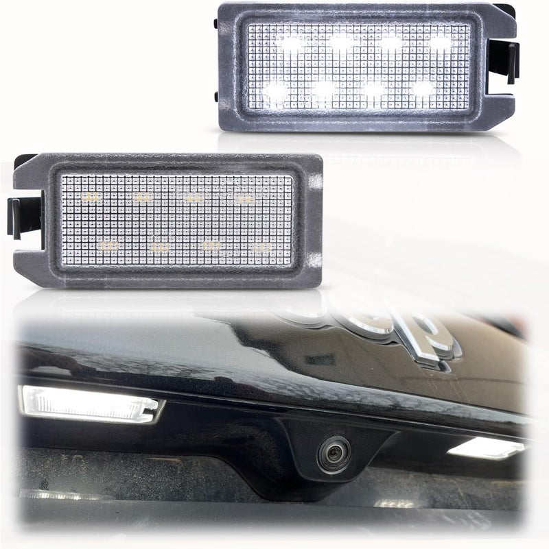 مجموعة إضاءة لوحة الترخيص LED لسيارات جيب جراند شيروكي WK2 وكومباس وباتريوت من 2014 إلى 2020، بديل OEM أبيض زينون 6000K مع 8 مصابيح SMD خالية من الأخطاء - Image 1