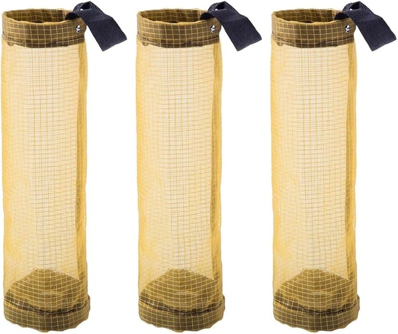 Yellow 3pcs Round Hanging Storage Bags for Kitchen Organization - Image 1