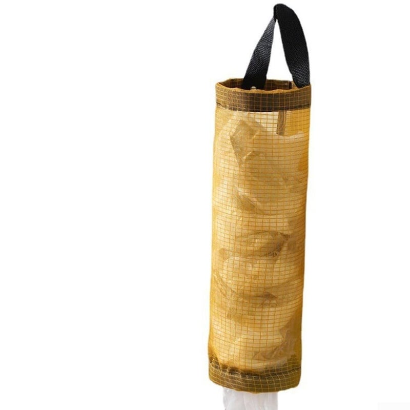 Yellow 3pcs Round Hanging Storage Bags for Kitchen Organization - Image 4