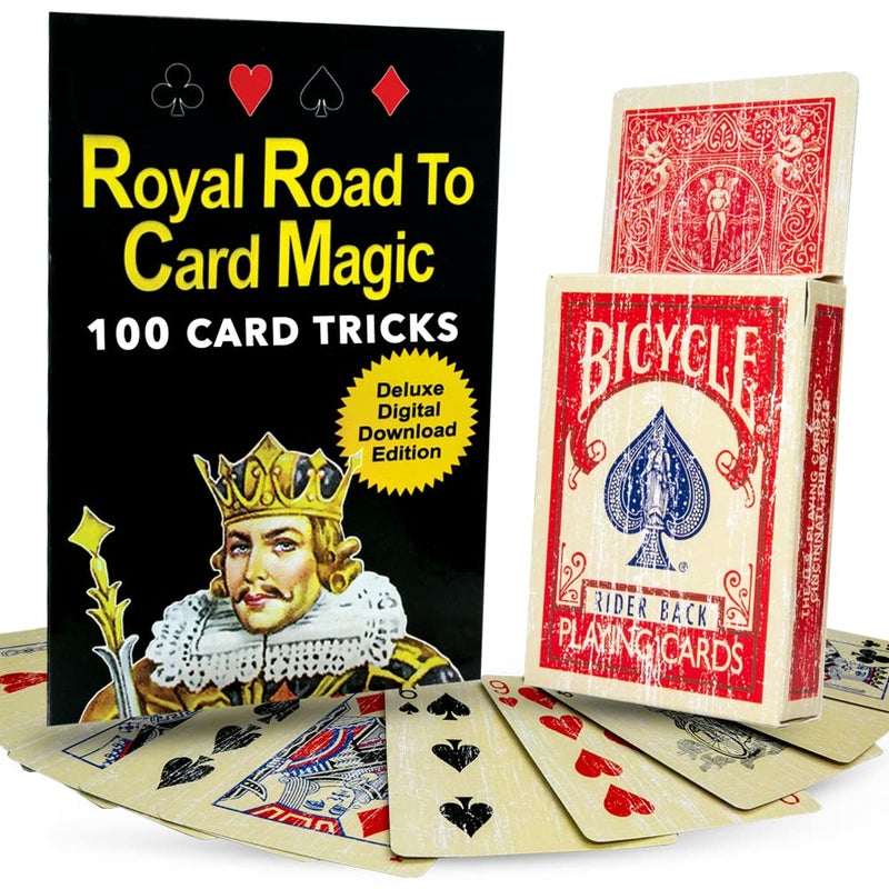 MAGIC MAKERS Royal Road to Card Magic with Bonus Bicycle Faded Deck - Image 1