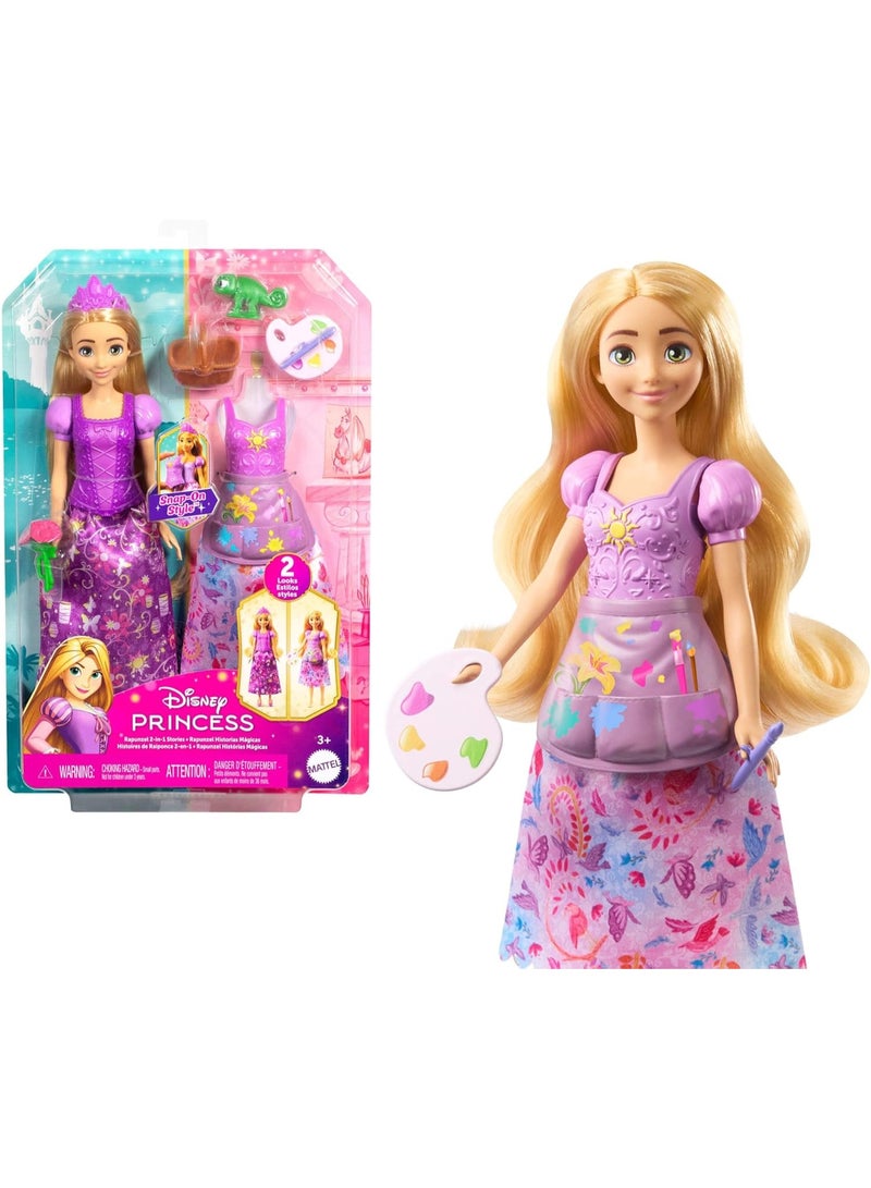 Disney Princess Rapunzel 2-in-1 Fashion Doll with Accessories - Image 1