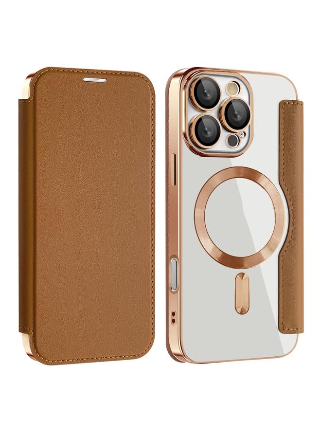 S-TOP Case For iPhone 16 Pro Max Shield MagSafe RFID Anti-theft Leather Phone Case - Image 1