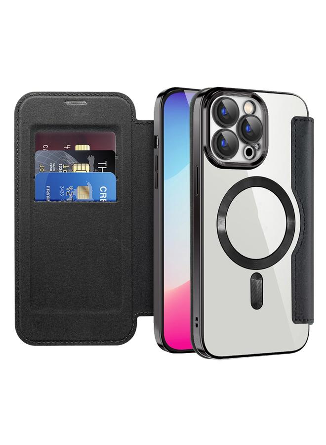 S-TOP Case For iPhone 16 Pro Max Shield MagSafe RFID Anti-theft Leather Phone Case - Image 2