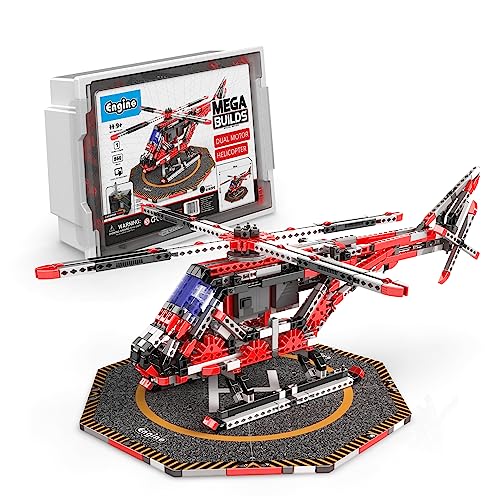 Engino MEGA Builds Dual Motor Helicopter Building Kit for Kids 9 Construction Toys STEM Project Engineering Toys STEM Kit with Motor Included Creative Fun Gift for Boys Girls - Image 1
