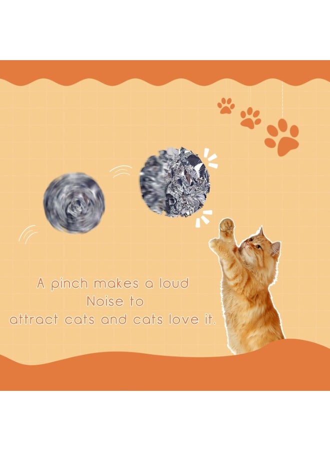 Cat Crinkle Balls, 2.36 Inches 6 Colors 12pcs Cat Balls Chew and Chase Cat Mylar Crinkle Balls Lightweight Cat Toys for Indoor Cats to Keep Fit and Active for Cat and Kitten(12pcs) - Image 3