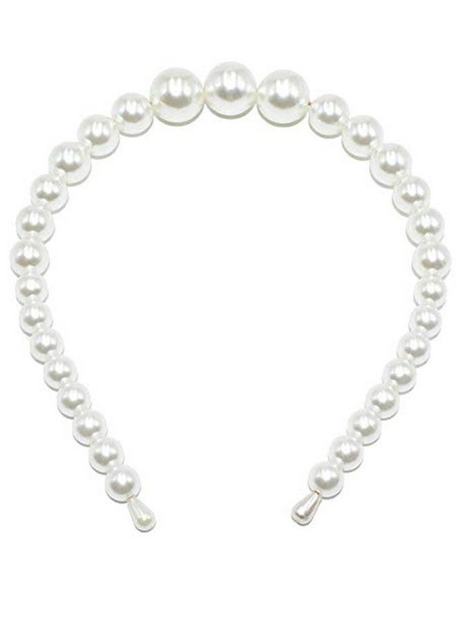Aeyistry 1Pieces Pearls Headbands Elegant White Faux Pearl Pearl Headbands Hair Hoops Hair Accessories For Women And Girls  - Image 1