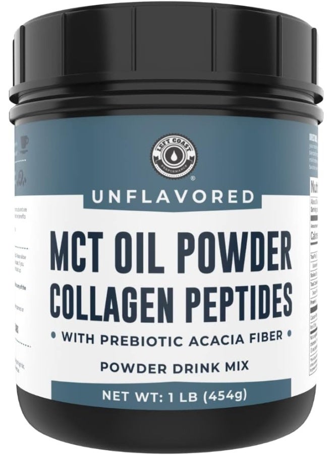 Left Coast Performance Mct Oil Powder + Keto Collagen Peptides + Acacia Fibre 16Oz (Unflavored) - Image 1