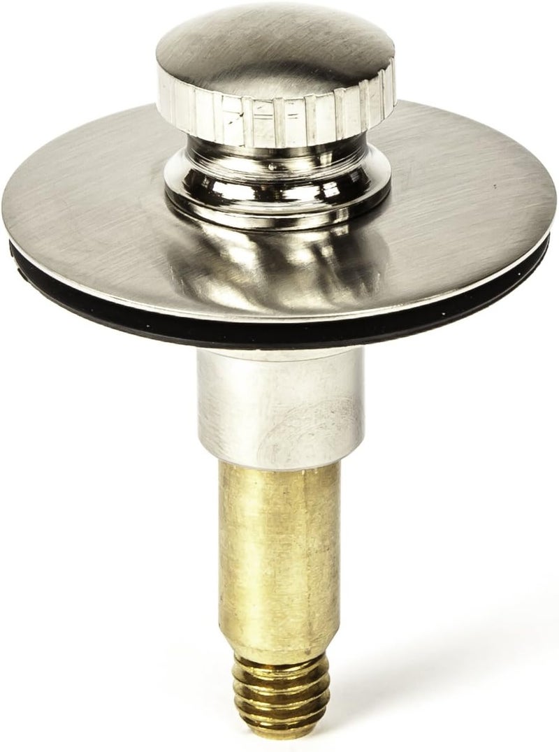 PermaFLOW PF WaterWorks Lift Lock (Push Pull) Bathtub/Bath Tub Drain Assembly with Gasket - Coarse Thread 11.5 Threads Per Inch - Free Hair Catcher/Strainer to Eliminate Clogs;Brushed Nickel; PF0940-BN-LL-C - Image 2