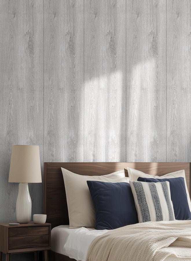 Chejiaye Luxury Thicken Wood Grain Peel and Stick Floor Tiles 17.72 "W x 118" L Self-Adhesive Vinyl Flooring Roll - DIY Easy for Wall and Floor,Hard Surface/Waterproof/Anti Slip/Anti Dent (Light Grey) - Image 3