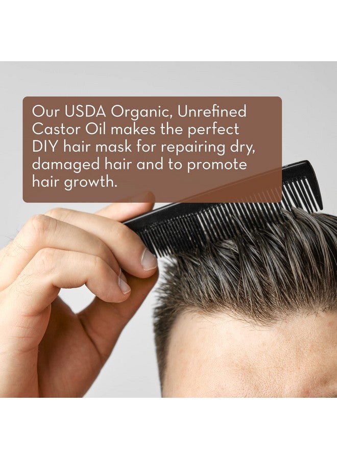 بيور بدي ناتشورالز زيت الخروع لنمو شعر الوجه والبشرة والجسم، زيت الخروع العضوي المضغوط على البارد، أسيت دي ريسينو الهكسان، خالي من غير المكرر، 16 أونصة سائلة - Image 2