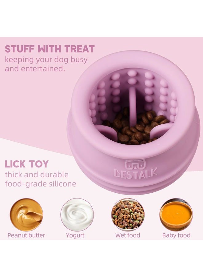 Bestalk Dog Enrichment Treat Toy, Long-Lasting Wobbly Interactive Freeze Lick Toys for Dogs, Stuffable Puzzle Feeder Toy for Boredom, Silicone Treat Dispensing Chew Toy (Pastel Purple,S) - Image 4