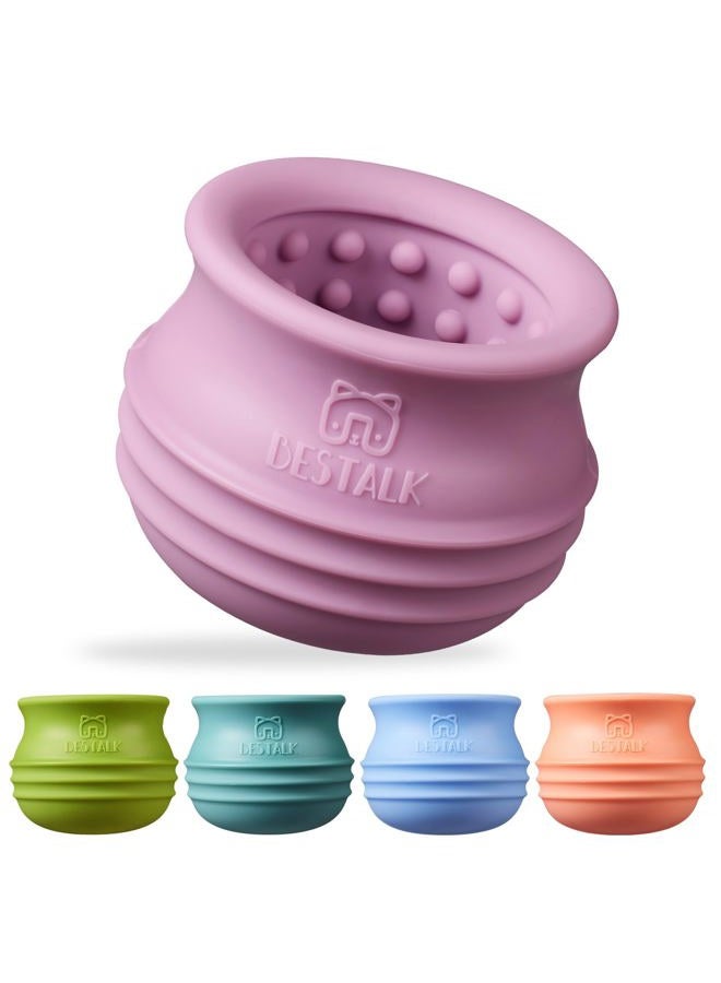 Bestalk Dog Enrichment Treat Toy, Long-Lasting Wobbly Interactive Freeze Lick Toys for Dogs, Stuffable Puzzle Feeder Toy for Boredom, Silicone Treat Dispensing Chew Toy (Pastel Purple,S) - Image 1