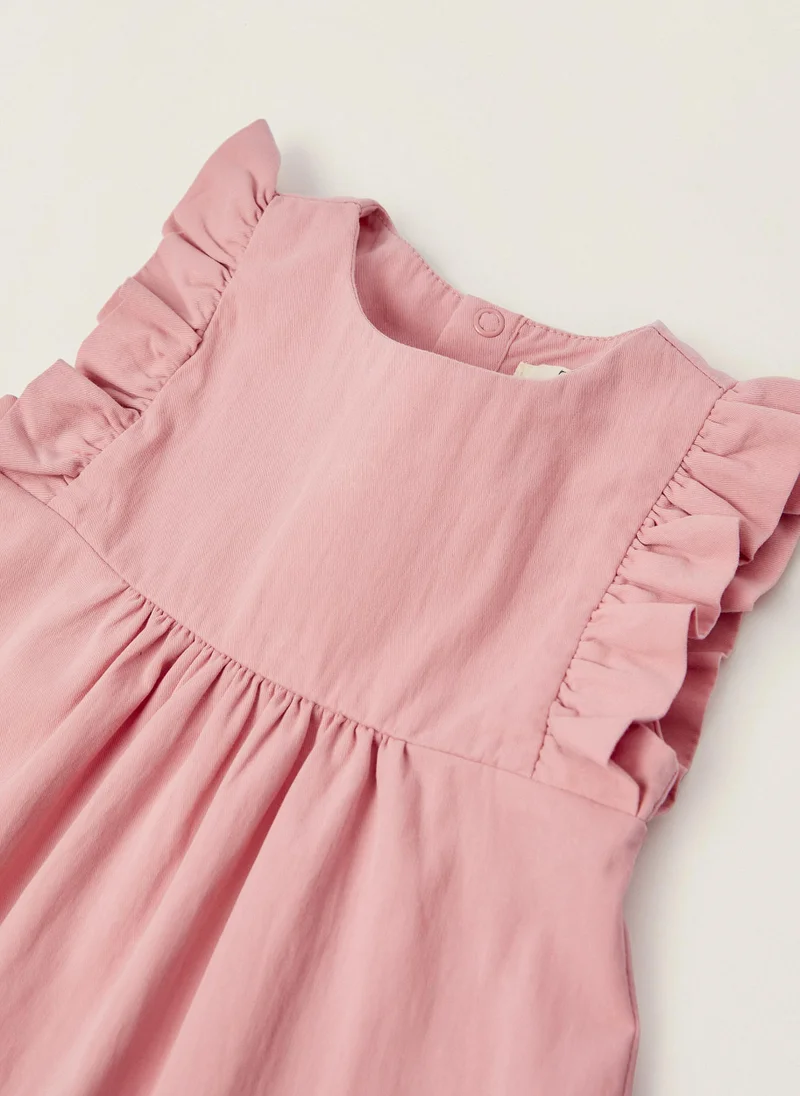 Zippy Zippy Twill Dress With Ruffles For Newborn