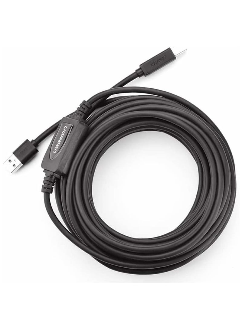 UGREEN USB 2.0 A Male To B Male Active Printer Cable 480Mbps with Built-in Amplifier Extender for TV, Projector, Monitor, 10M - Black - Image 2