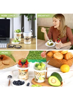 Y&D 2 Piece Glass With Lid And Spoon Sealed Portable Ice Cream Cup  - Image 3