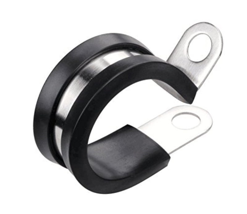 LOKMAN 20 Pack 12 Inch Stainless Steel Cable Clamp Rubber Cushioned Insulated Clamp Conduit Wire Holder Strap Clips for Tube Pipe or Wire Cord Installation - Image 1