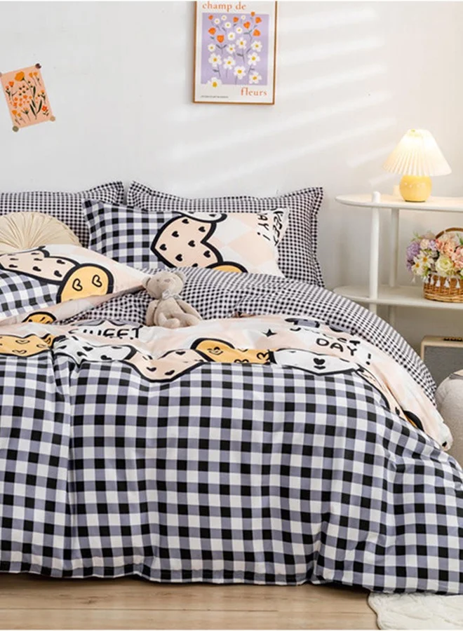 شاربدو Sharpdo 4-Pieces Bed Sheet Set Polyester Soft Quilt Cover With 1Quilt Cover 150*200cm 1 Flat Sheet and 2 Pillowcases
