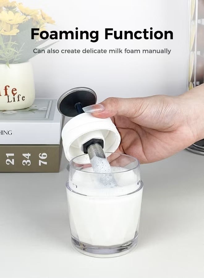 Cafelffe 3-in-1 Portable Espresso Coffee Machine Manual Milk Frother New Manual Portable Espresso Machine for Nespresso Capsule and Coffee Powder 120ml White - Image 5