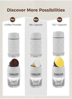 3-in-1 Portable Espresso Coffee Machine Manual Milk Frother New Manual Portable Espresso Machine for Nespresso Capsule and Coffee Powder 120ml White - pzsku/Z09AF42C526E4F381DD0BZ/45/_/1722493788/87432ded-54ae-47e8-b301-55f2d04b9a10