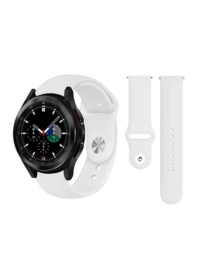 بيرفيي سوار بديل من السيليكون الصلب لساعة سامسونج جالاكسي 4 مقاس 42/46 مم أبيض - Image 1