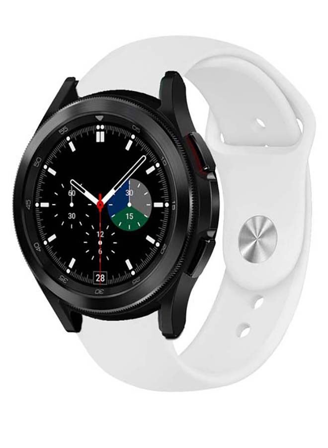 بيرفيي سوار بديل من السيليكون الصلب لساعة سامسونج جالاكسي 4 مقاس 42/46 مم أبيض - Image 2