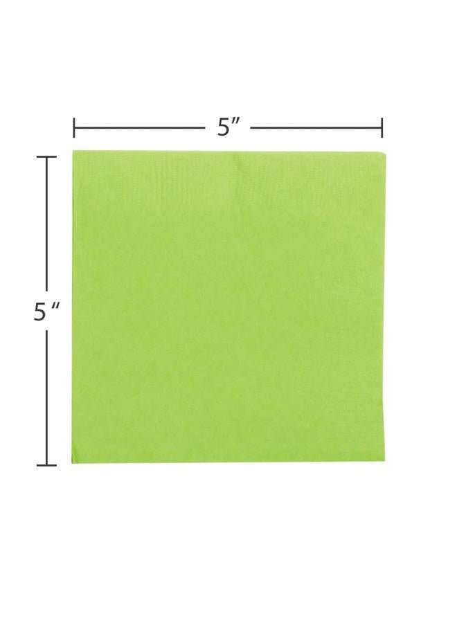 JAM PAPER Small Beverage Napkins - 5 x 5 - Lime Green - 50/Pack - Image 2