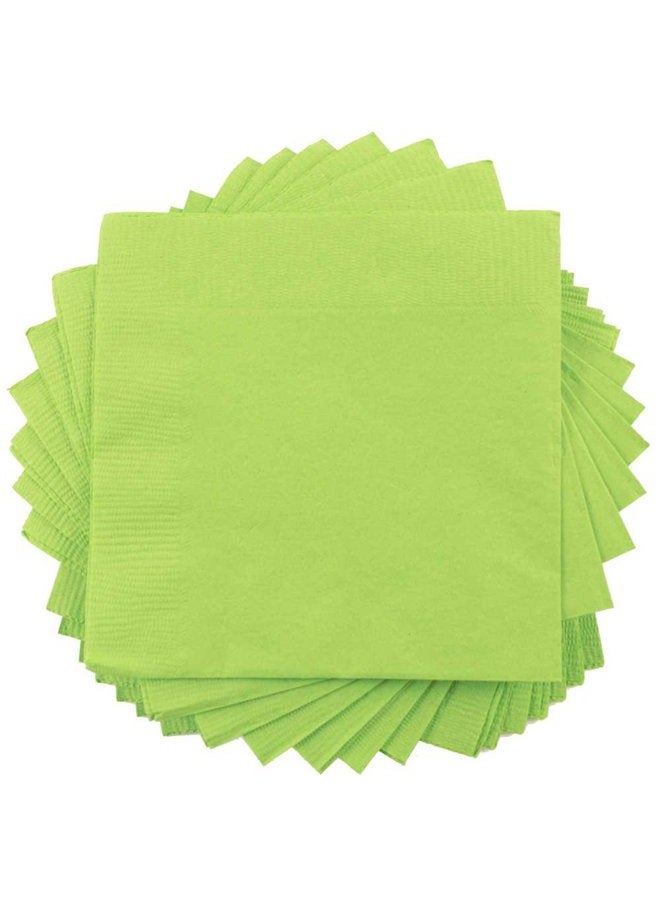 JAM PAPER Small Beverage Napkins - 5 x 5 - Lime Green - 50/Pack - Image 1